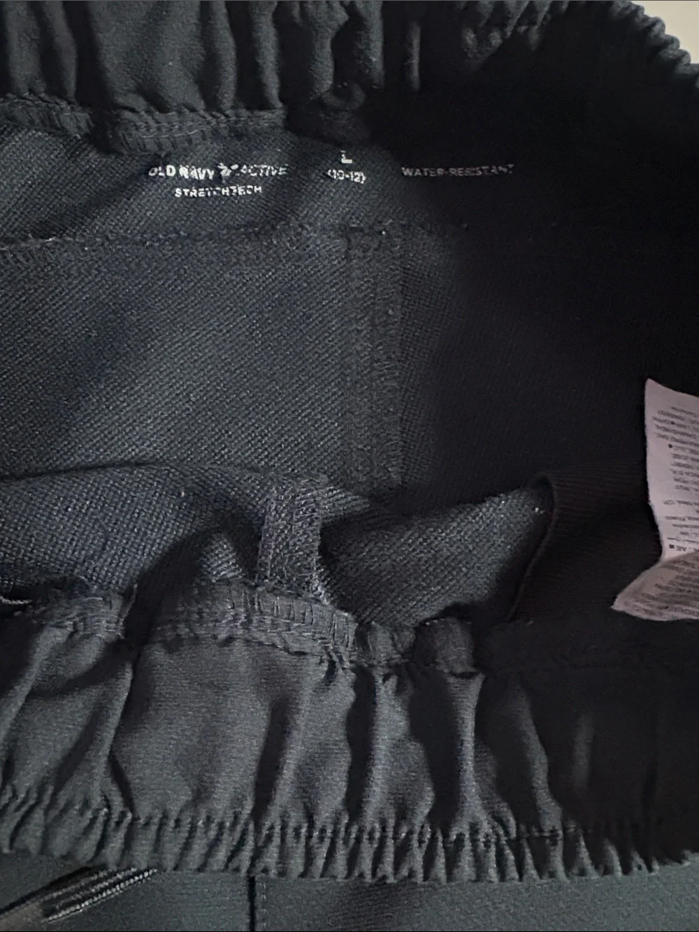 Old Navy Boys (L) Black Elastic Waist Drawstring Water Resistant Joggers.